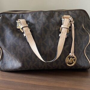 Michael Kors Brown and Tan Shoulder Bag
